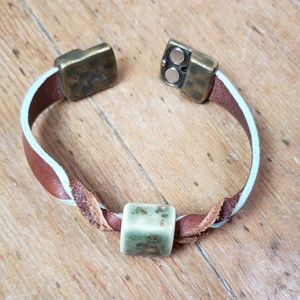 Handmade Leather Bracelet (fits small wrist)
